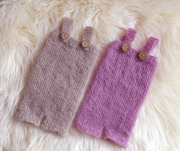 Mohair Overalls hellbeige und rosa