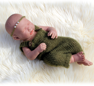 Mohair Overall moosgrün