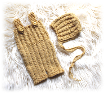 Merino Overall mit Zopfmuster